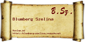 Blumberg Szelina névjegykártya